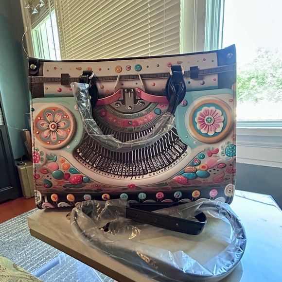 Colorful Typewriter Design Women's Bag - Picture 4 of 6